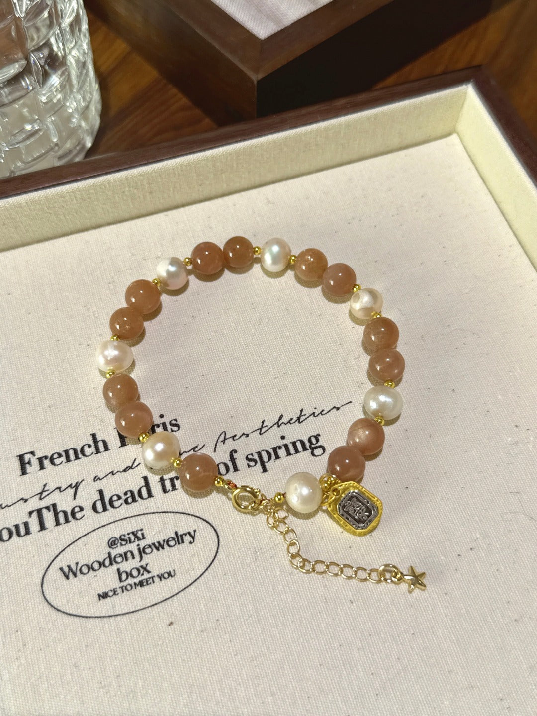 ▪️ Sun stone shell bead bracelet